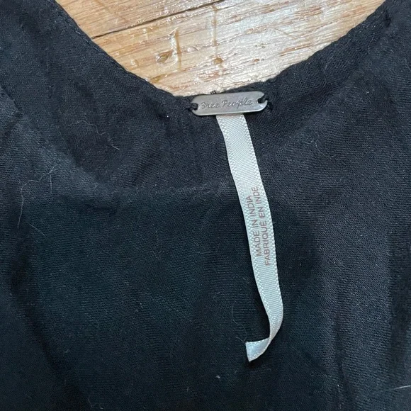 Free People Black Tiered Maxi Tie Shoulder Dress size M - Picture 3 of 10